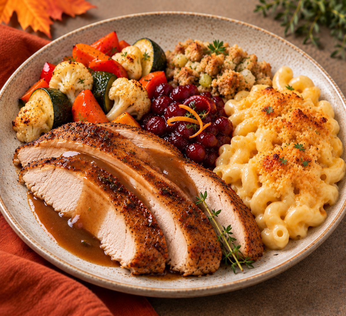 Roasted Jerk Spice Turkey Dinner for 1
